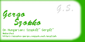 gergo szopko business card